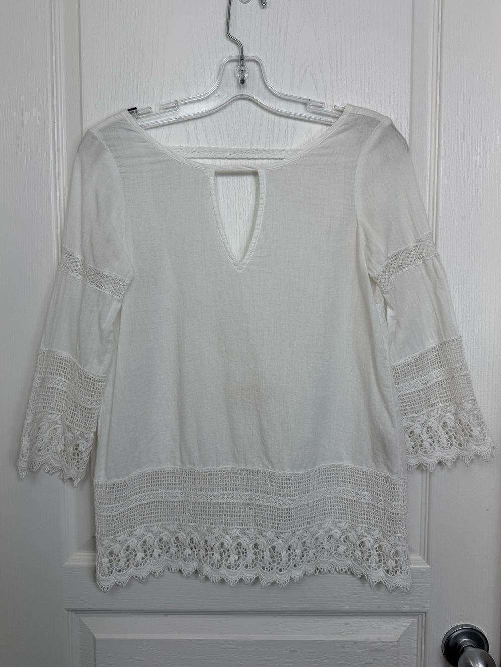 Ralph Lauren Denim & Supply White Boho Lace Top Size XS Vintage Y2K - Picture 2 of 7